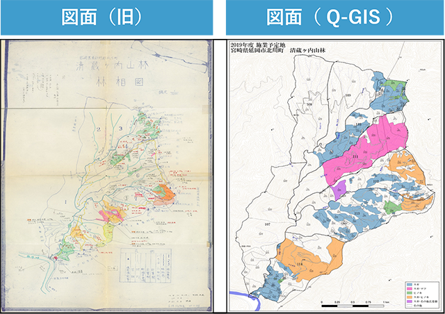 Q-GISを活用した森林情報管理